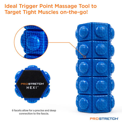 ProStretch Hexi Mini Travel Textured Foam Roller for Deep Tissue Muscle Massage and Myofascial Trigger Point Release