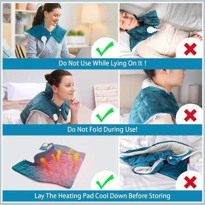 Comfytemp Heating Pad for Neck and Shoulders and Back, FSA HSA Eligible 2.6lb Weighted Electric Heat Pad for Pain Relief, Large Heated Wrap, 9 Heat Settings, 11 Auto-Off, Gifts for Women Men Mom Dad
