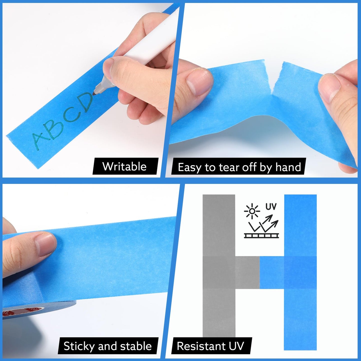 Fyguard 10 Rolls Painters Tape Blue Painters Tape 2 Inch Wide, General Purpose Masking Tape Bulk, 1.89 in x 55 Yd Blue Tape for Wall Painting Home Improvement DIY Crafts, Total 550 Yards