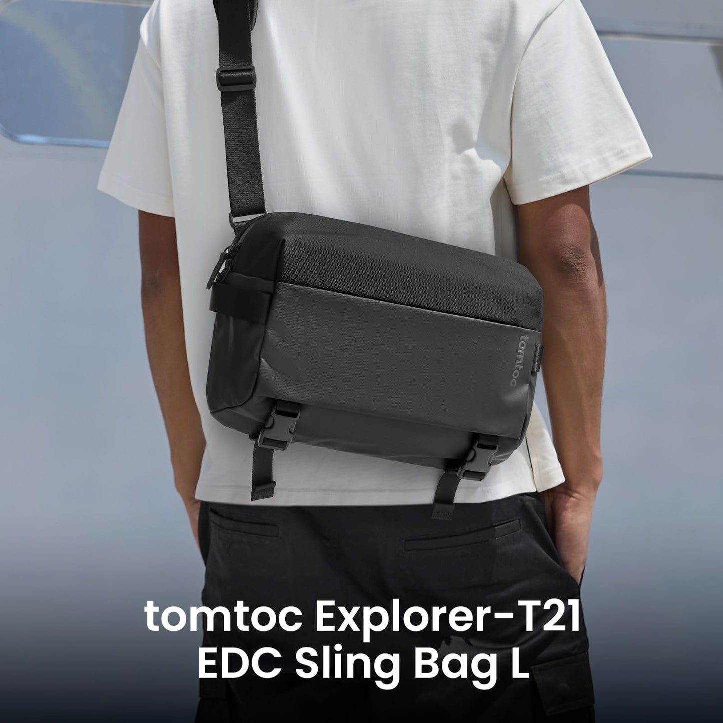 tomtoc 10L Laptop Messenger Shoulder Bag for 14-inch MacBook Pro M5, 13" MacBook Neo & Air & iPad Pro M5/Air M4, Minimalist Crossbody Bag, Water-resistant EDC Sling Pack for Business, Travel, Work