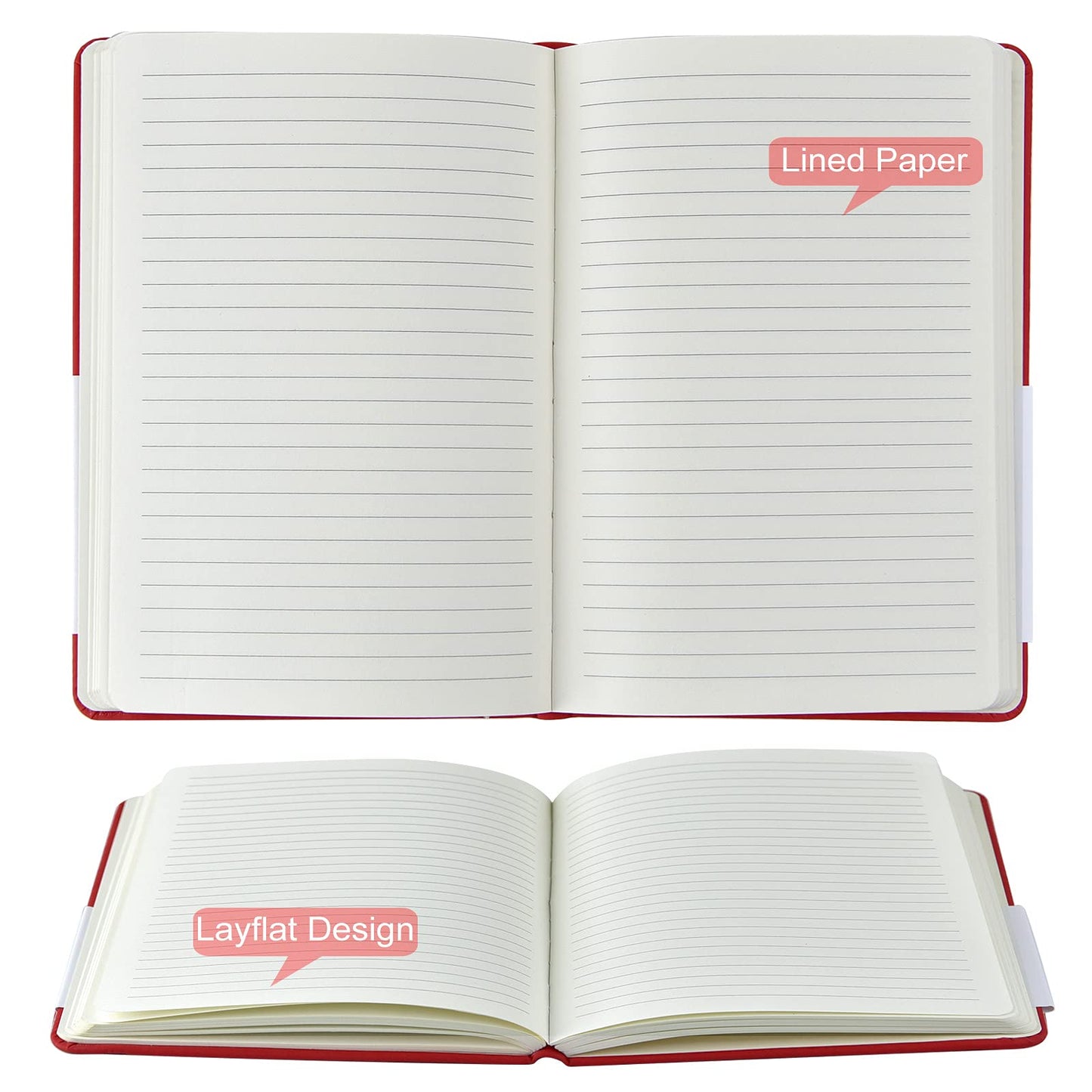 Coopay 48 Pack A5 Journal Notebooks Bulk, 160 Pages, 100GSM Thick Paper, 8.3 x 5.5 inch Hardcover Lined Leather Journals for Writing Office School Business,Bulk Notebook for Work Men Women (6 Colors)