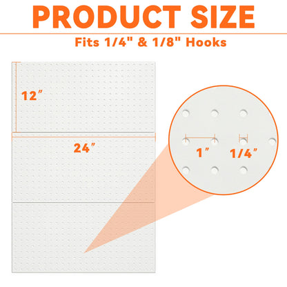 Ultrawall Metal Pegboard Panels, Pegboard Wall Organizer, Peg Boards for Garage, Tool Storage Organization, 12"X24", 3pcs, White