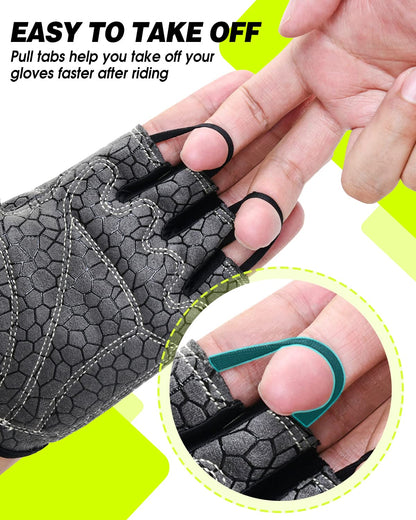 Tanluhu Cycling Gloves - Mountain Bike Half Finger Road Riding Gloves, Breathable, Shock-Absorbing, for Men and Women