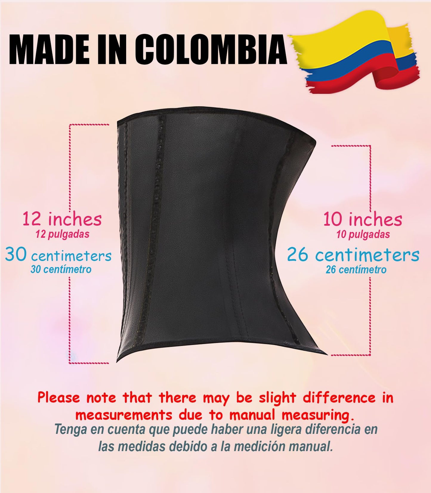 LadySlim by NuvoFit AUTHENTIC COLOMBIAN Premium Waist Trainer Cincher for Women LATEX Body Shaper Fajas Colombianas Reductoras Cinturilla Para Mujer Black M