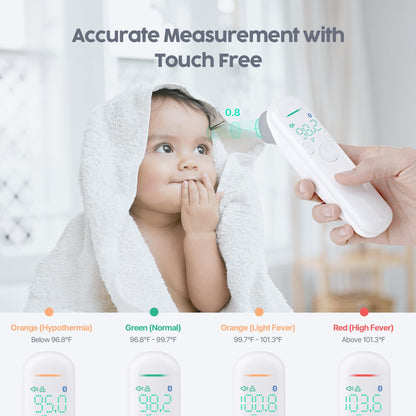 No Touch 4-in-1 Medical Grade Infrared Forehead Thermometer for Adults, Kids & Babies, FSA HSA Eligible, 1s Fast & Accurate, with Indoor Humidity Check Feature, Fever Alarm & Mute Mode