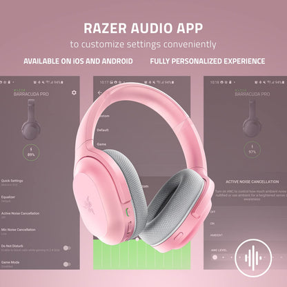 Razer Barracuda Wireless Gaming & Mobile Headset (PC, PlayStation, Switch 2, Android, iOS): 2.4GHz Wireless + Bluetooth - Integrated Noise-Cancelling Mic - 50mm Drivers - 40 Hr Battery - Quartz Pink