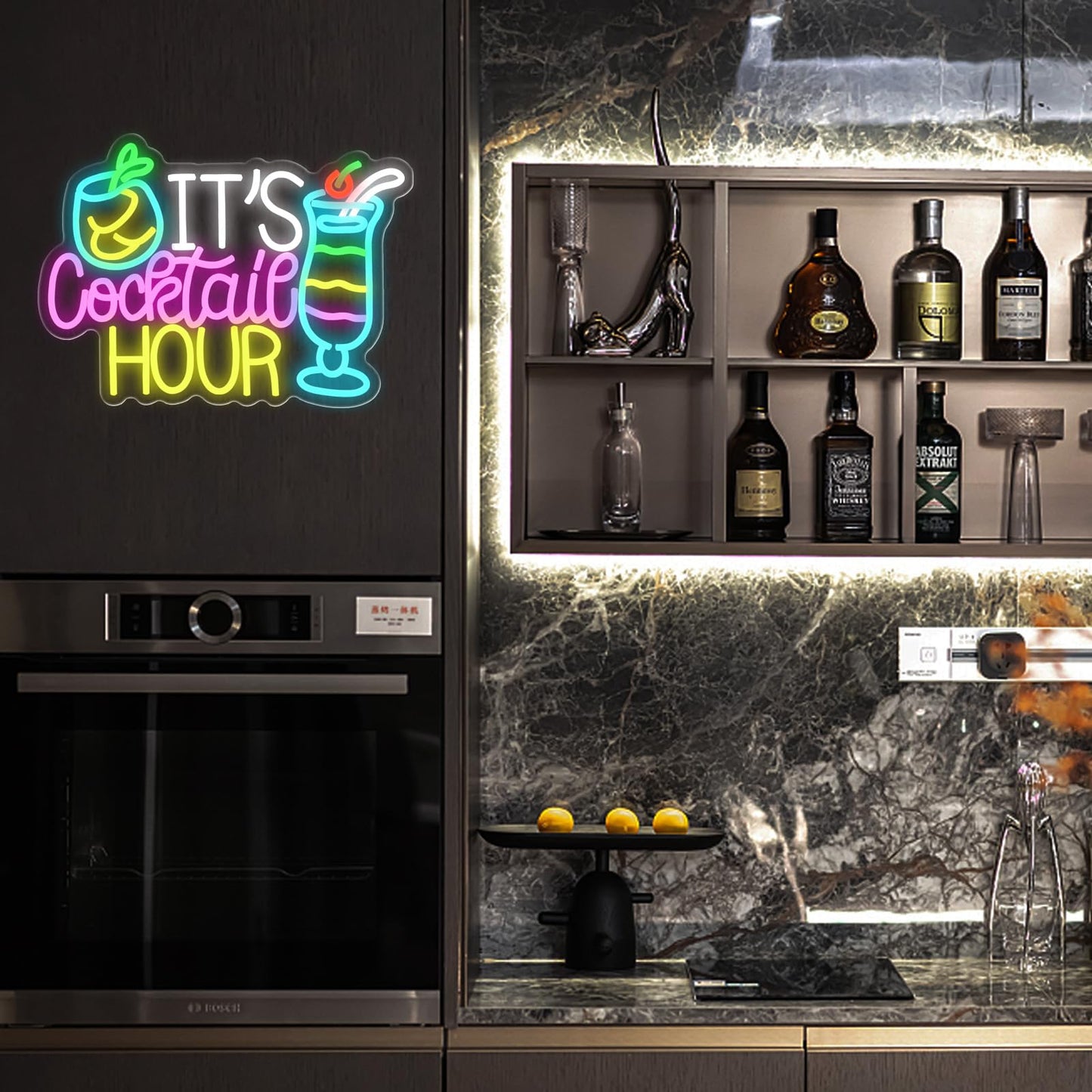 UExnkj-Y Cocktail Neon Sign It's Cocktail Hour Neon Light USB Dimmable LED Beer Signs for Beer Bar Coffee Cafe Home Pub Man Cave Stores Hotel Party Window Wall Decor Restaurant
