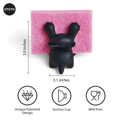 OTOTO Cute Sponge Holder for Kitchen Sink - Dishwasher Safe Organizer, Compact Sink Accessories, Dish Sponge Holder