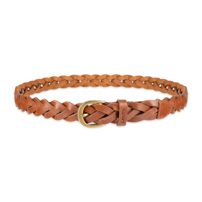 1" BRAID W/HARNESS BUCKLE AND LOGO LOOP LEATHER BELT