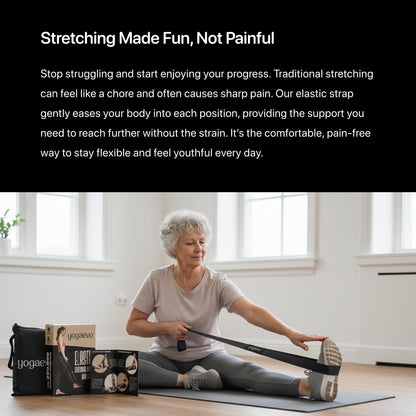 Stretching Strap with Loops for Physical Therapy | Physical Therapy Equipment | Yoga Strap for Stretching with Loops | Leg Stretcher | Workout Stretch Straps | Exercise straps | PT equipment | Black