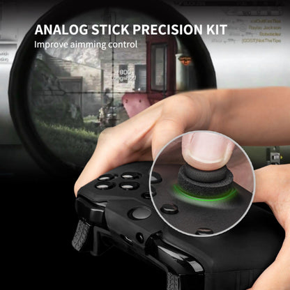 NiTHO FPS Controller Precision Kit for Xbox One, 1x Silicone Protective Cover Case, Set of 2 Mini-Stick Precision Rings, 3 Sizes Concave Thumb Grips Sets, 3 Textures Rubber Triggers Sets - Black