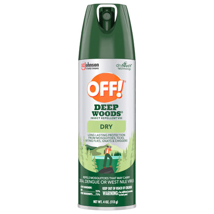 OFF! Deep Woods Dry Spray Insect Repellent VIII Long Lasting Protection from Mosquitoes and Ticks, 4 Ounce (Pack of 2)