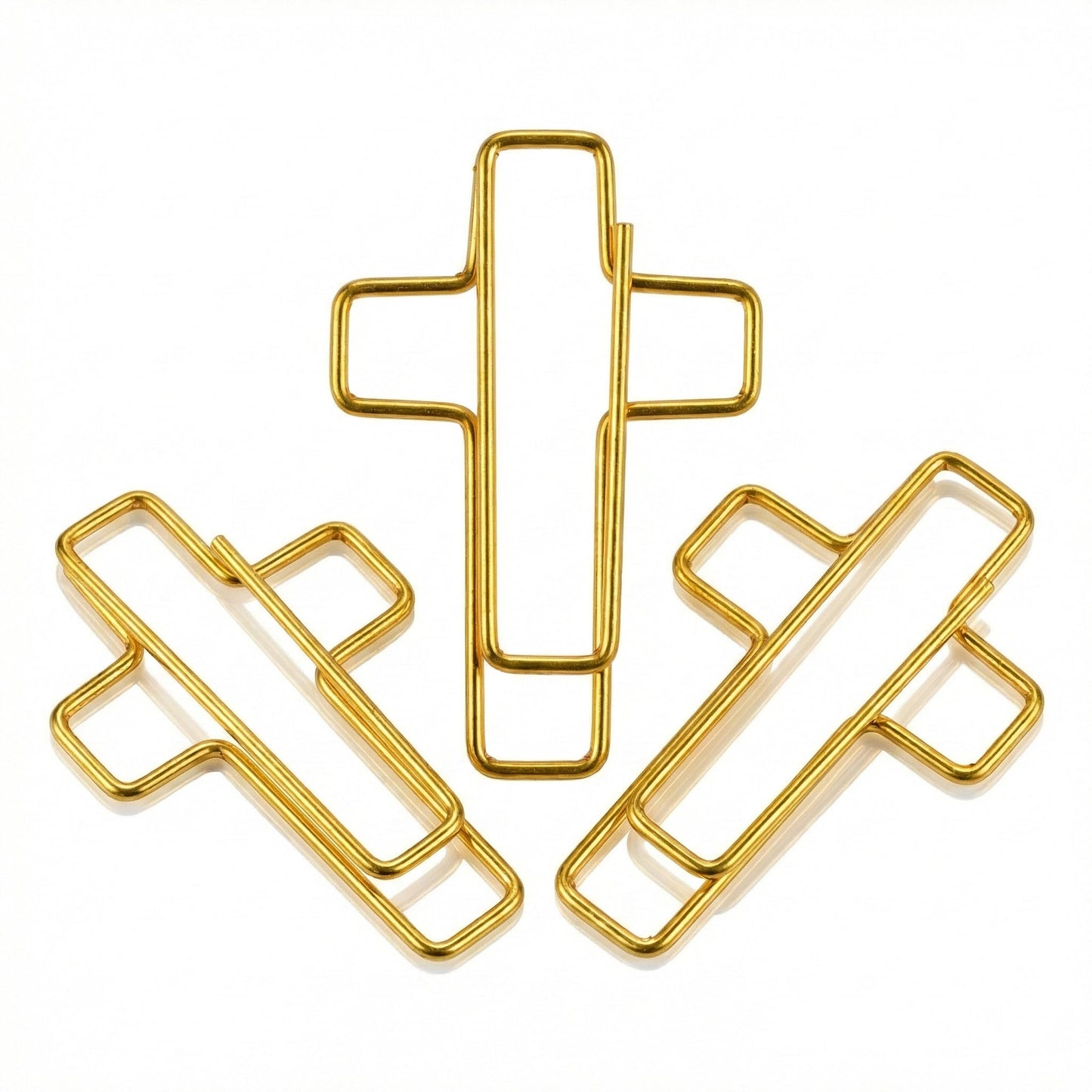 200 Pack Gold Cross Paper Clips, Decorative Paper Clips and Bookmarks for Bible Study, Journaling, Church Office and Home Use