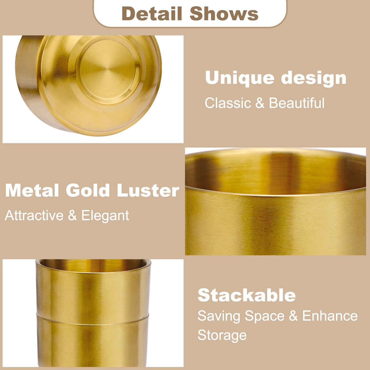 BTSKY 2 Pack Golden Paper Clip Holder, Stackable Paperclip Box Metal Storage Bowl for Office Supply Accessories, Round Small Storage Holder Cute Jewelry Organizer for Office Bathroom Vanity