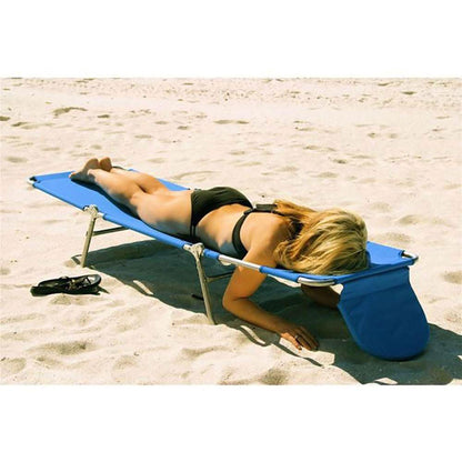 Ostrich Beach Lounge Chair, Folding & Reclining Outdoor Chaise Lounger, Blue - Portable Adjustable Recliner Chair for Lawn, Pool, Patio, Garden, and Yard