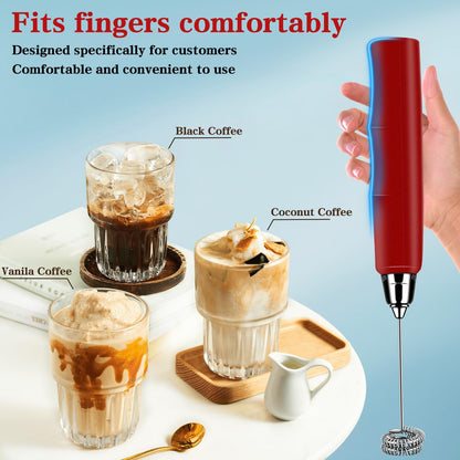 Milk Frother Handheld for Coffee, Electric Whisk 3 Speed Adjustable, Drink Mixer with Stainless 3 Whisks, Rechargeable Hand Frother Wand, Foam Maker for Latte Cappuccino Matcha Egg Silver