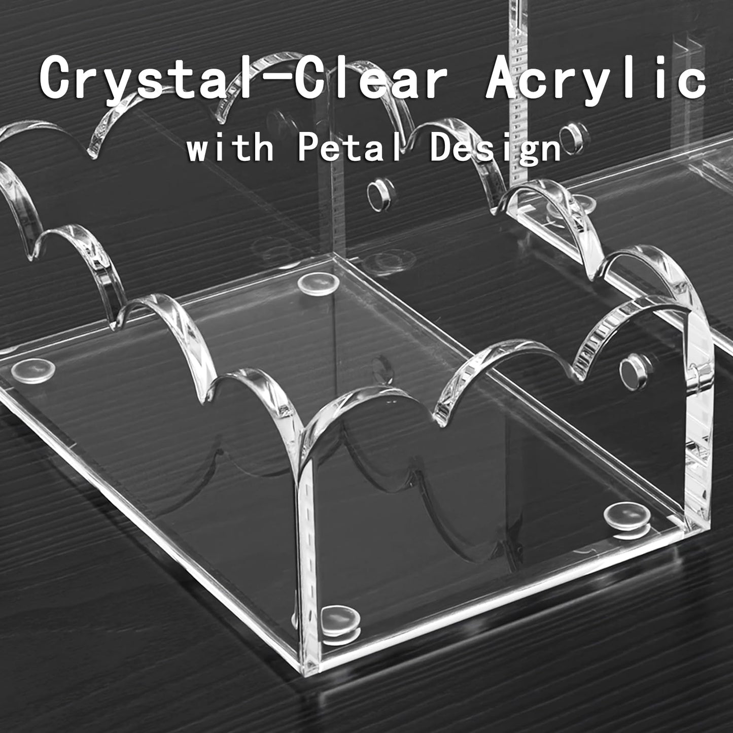 YAGELI Clear Acrylic Desk Organizer Set of 3, Magnetic Modular Pen Holder with Sticky Notes & Paperclip Tray, Aesthetic Desk Accessories for Home Office & Minimalist Decor