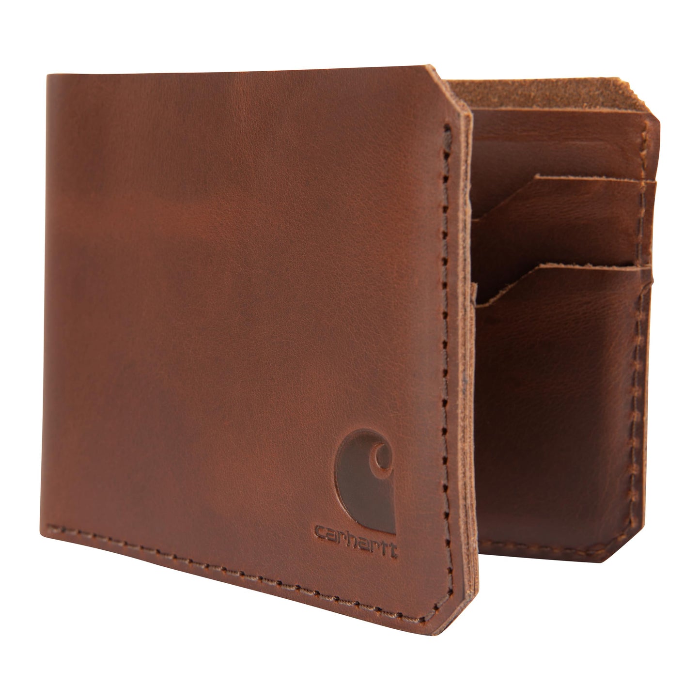 Carhartt Men's Craftsman Leather Wallets, Available in Multiple Styles and Colors, Brown (Bifold)