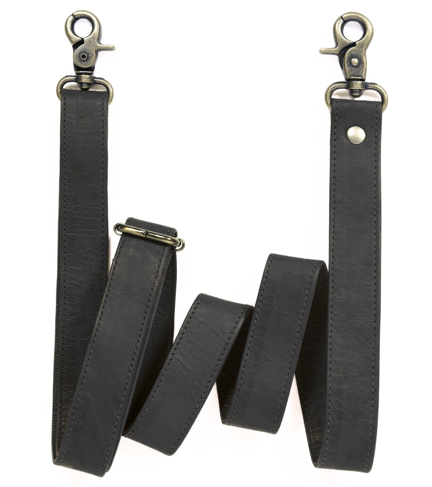 60-inch Genuine Leather Crossbody Strap Replacement for Purse, Handbag & Messenger Bag 1” Wide Adjustable Shoulder Strap (Black)
