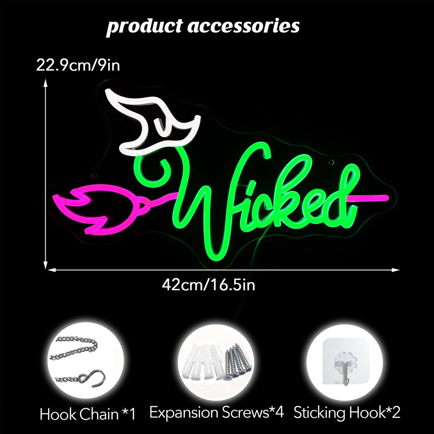 Witch Theme Party Decorations & Gift for Her - LED Neon Light for Bedroom Birthday Art Wall Decortion
