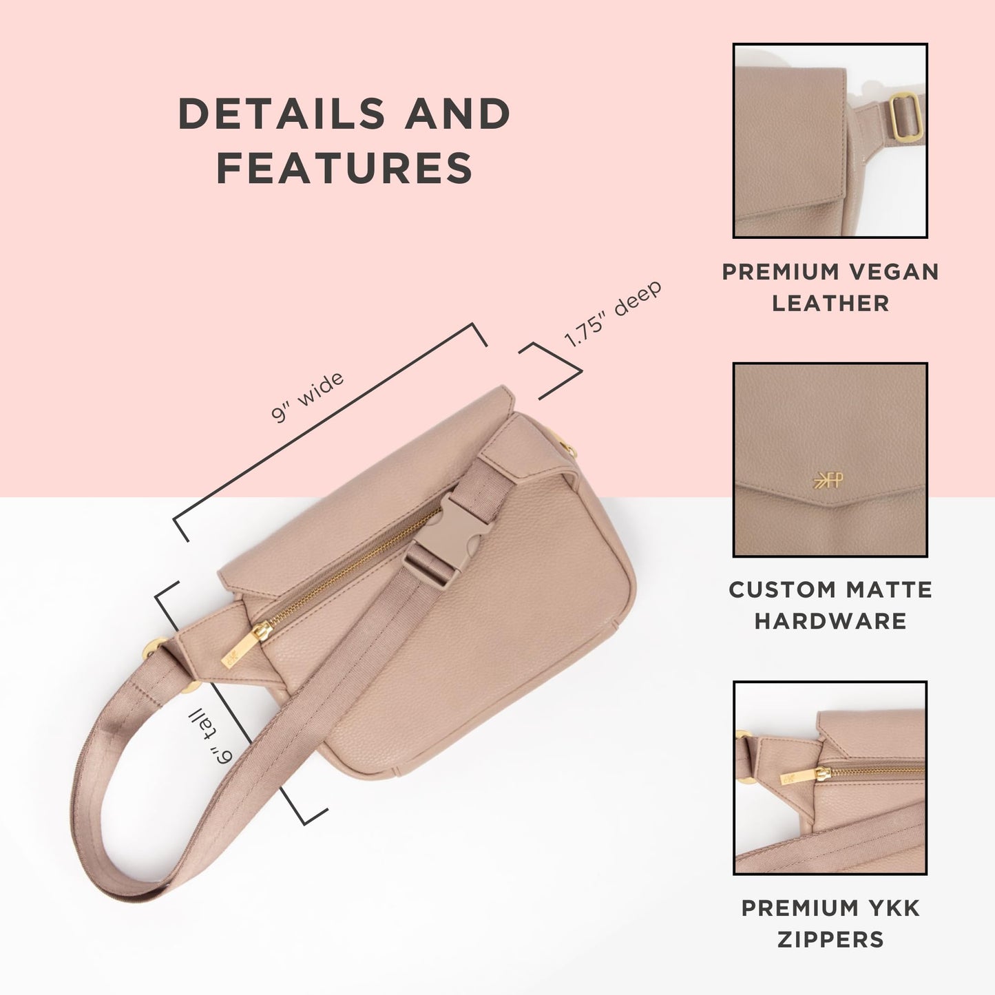Freshly Picked Classic Park Pack Belt Bag, Fanny Packs for Women, Wear as a Waist Bag or Crossbody (Fig)