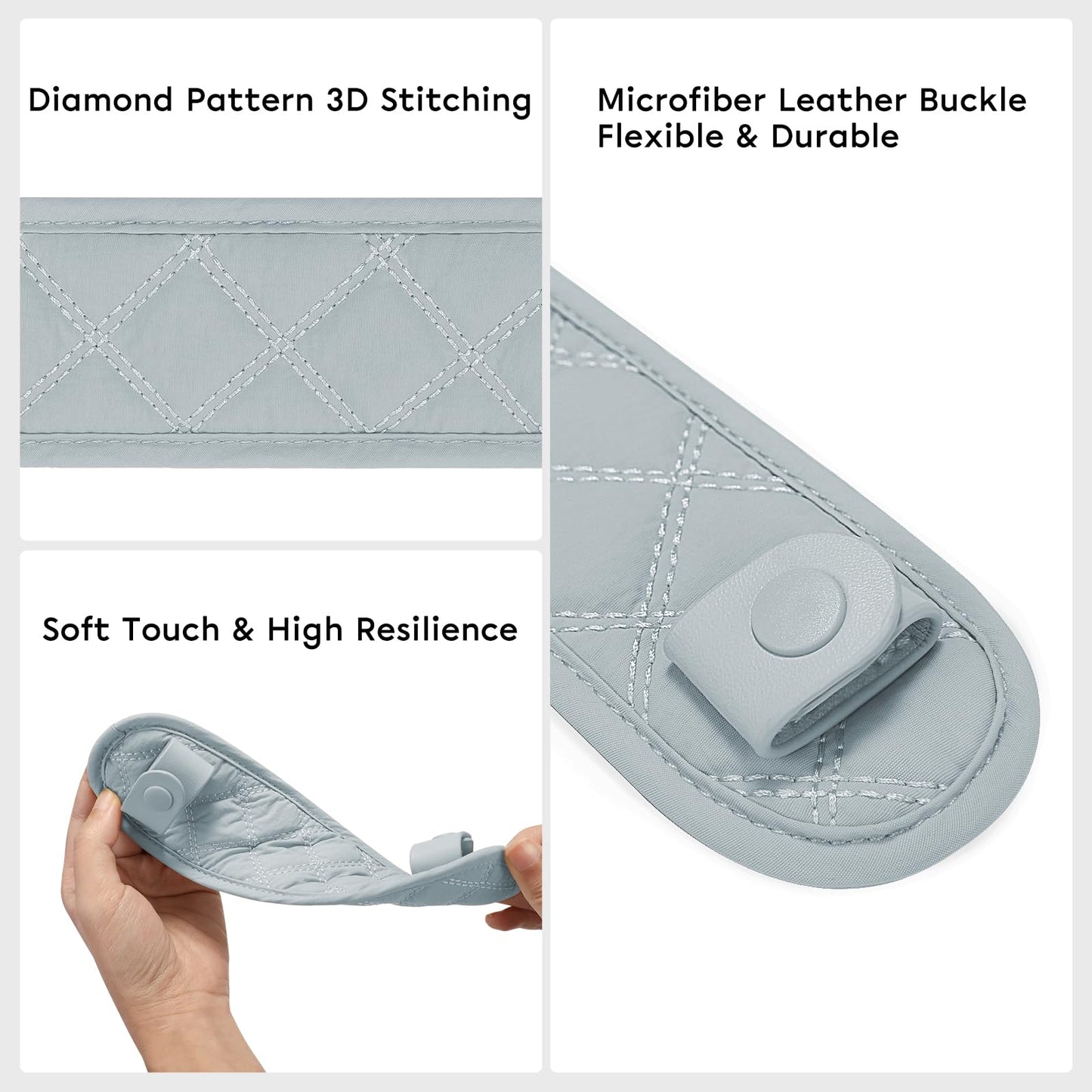 GIVLEFLY Small Shoulder Strap Pad for Purse & Tote Bags, Soft Cushion Protector with Anti-Slip Backing, Comfortable Support, Light Blue