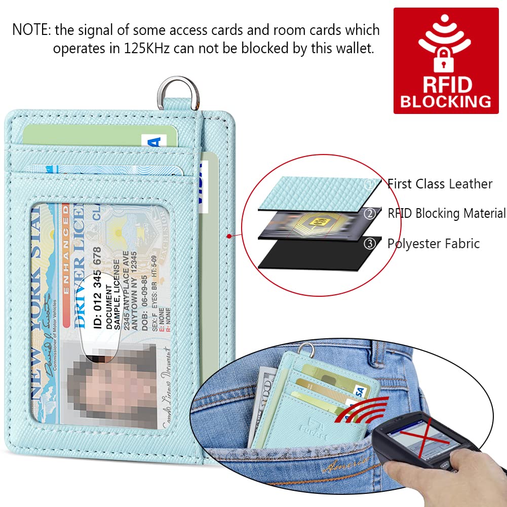 FurArt Slim Minimalist Wallet, Front Pocket Wallets, RFID Blocking, Credit Card Holder for Men-Light Blue