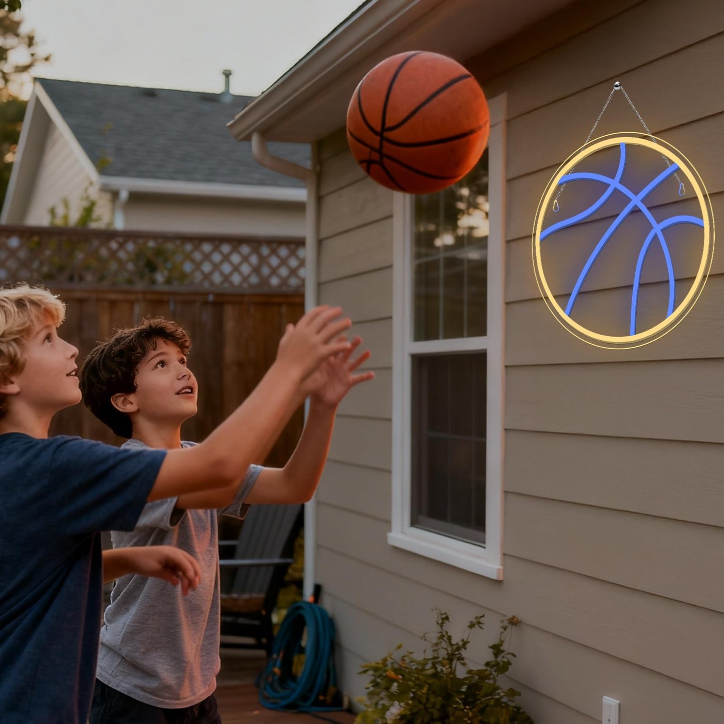Wanxing Basketball Neon Signs Sport Neon Light Led Sign Neon Sign for Bedroom Led USB Powered Switch Light up Sign Neon Sign for Wall Decor Bedroom Christmas Birthday Signs Kids Gift (Blue Yellow)