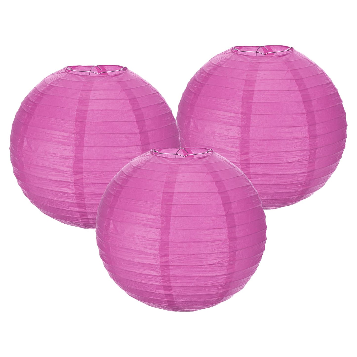 MECCANIXITY 3PCS Paper Lanterns Decorative, 12 Inch Deep Red Round Hanging Ball Lantern Chinese Lanterns for Home Decor, Birthday, Wedding,Christmas Party