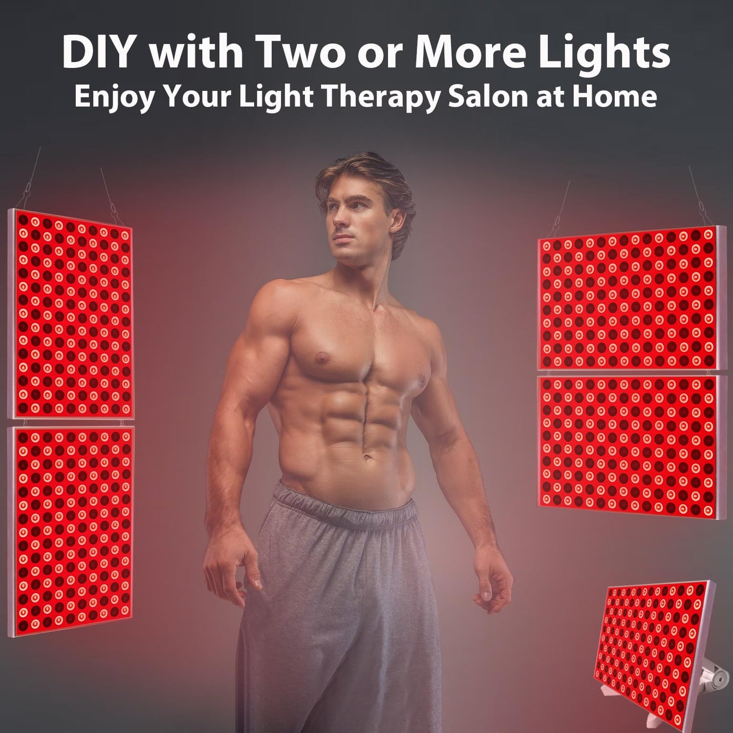 Red Light Therapy Lamp, Red Light Therapy for Body, Infrared Light Therapy Panel for Face with Stand, 660nm Red and 850nm Near Infrared LED Red Light Therapy Device at Home for Face and Body (2 Pack)