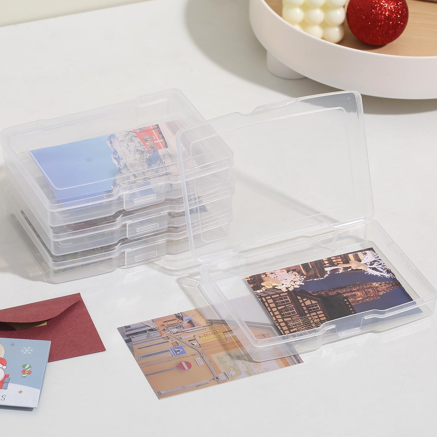novelinks Transparent 4" x 6" Photo Storage Boxes - Photo Organizer Cases Photo Keeper Picture Storage Containers Box for Photos - 10 PACK (Clear)