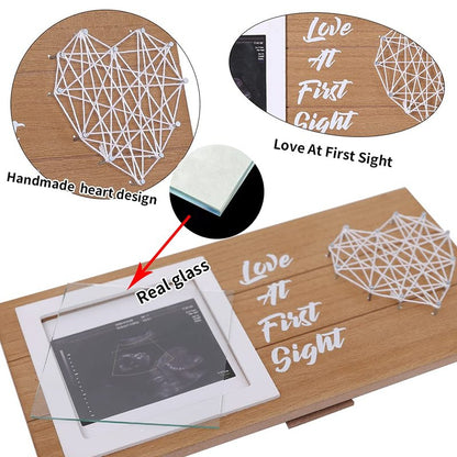 Zmiky Sonogram Picture Frame - Ultrasound Picture Frame,Love At First Sight Sonogram Frame Expecting Baby To Be Unique Gifts Pregnancy Announcement Sonogram Photo Frame Gender Reveal Decor