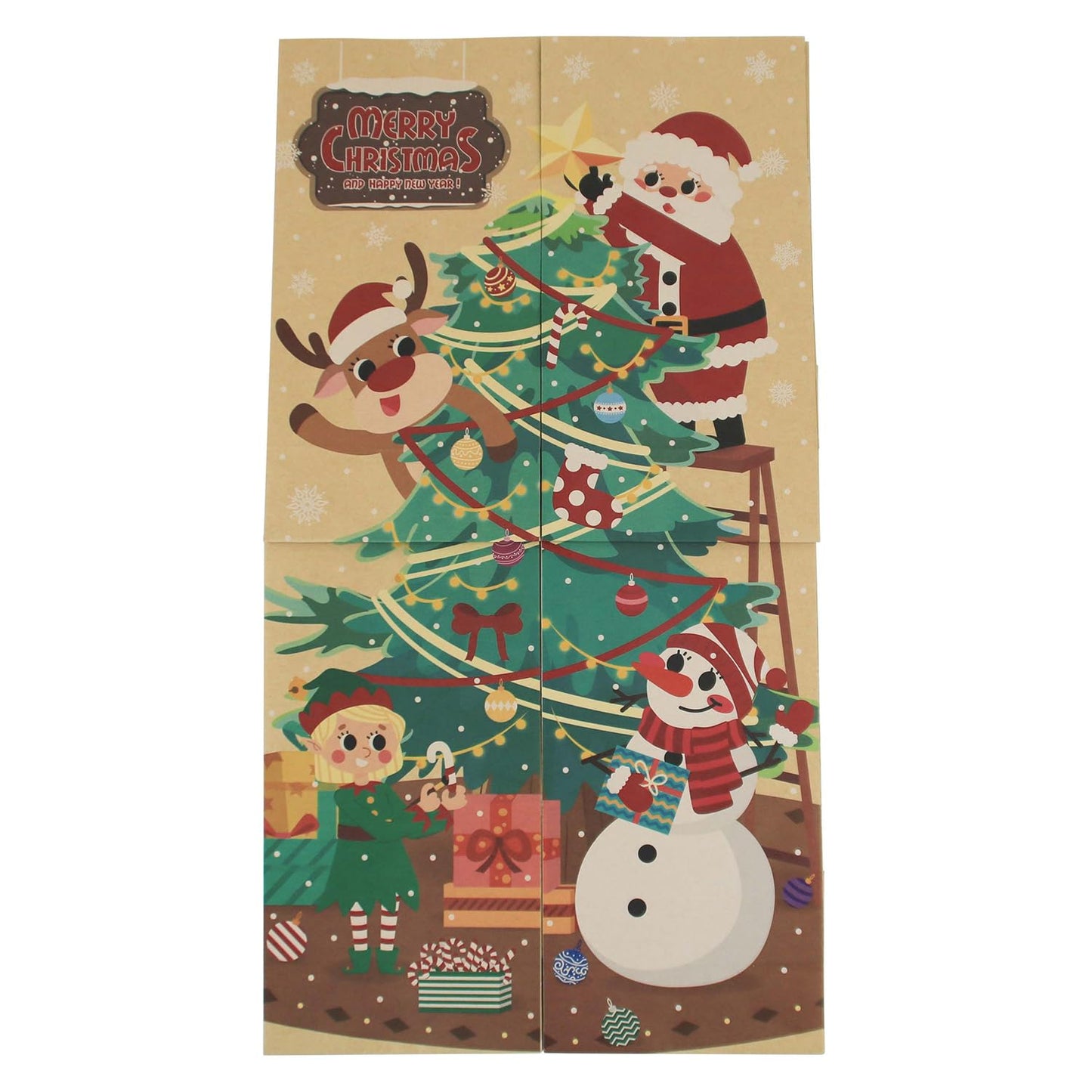 Haobell Christmas Treat Bags - 24 Pcs Stickers, Goodie Bags for Parties & Classrooms