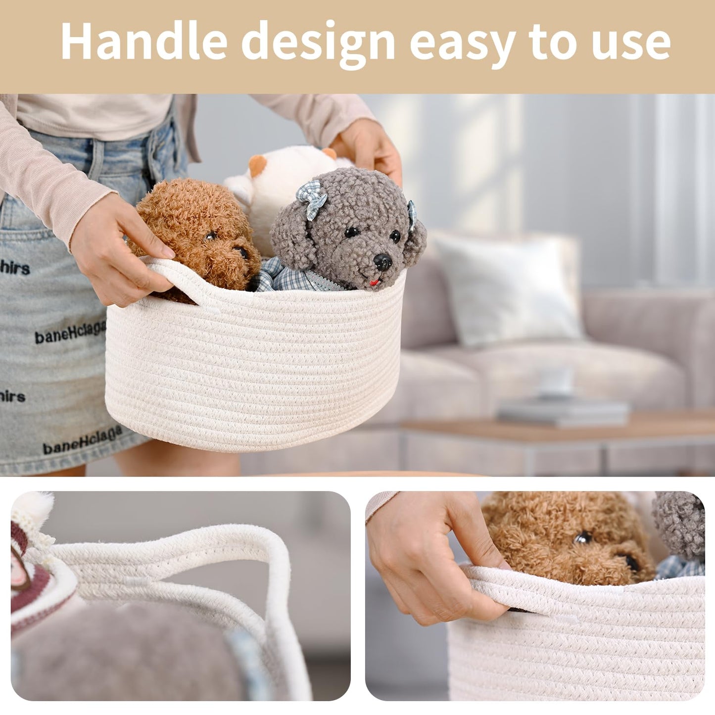 Happyiren Empty Gift Basket with Handle, Black Decorative Storage Container
