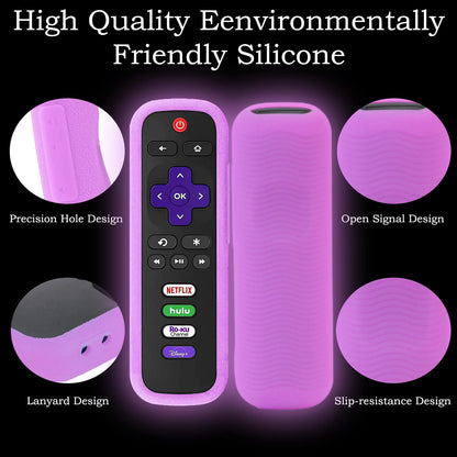 Silicone Protective Controller Cover fits for Roku TV Voice Remote | Element Roku | Westinghouse Roku TV Controller Cover,Glow in The Dark
