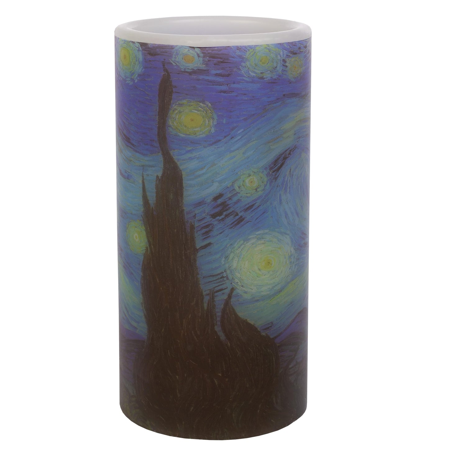 Lavish Home Flameless Candles -Van Gogh Starry Night Battery Operated Candles with Remote and Flickering Light for Home Décor