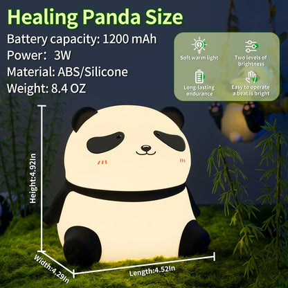 Panda Night Ligt, Night Light for Kids, LED Cute Toddler Night Light for Kids Room, 3 Level Dimmable Nursery Nightlights for Breastfeeding, Silicone Animal Night Lamp for Bedroom, Kawaii Room Decor