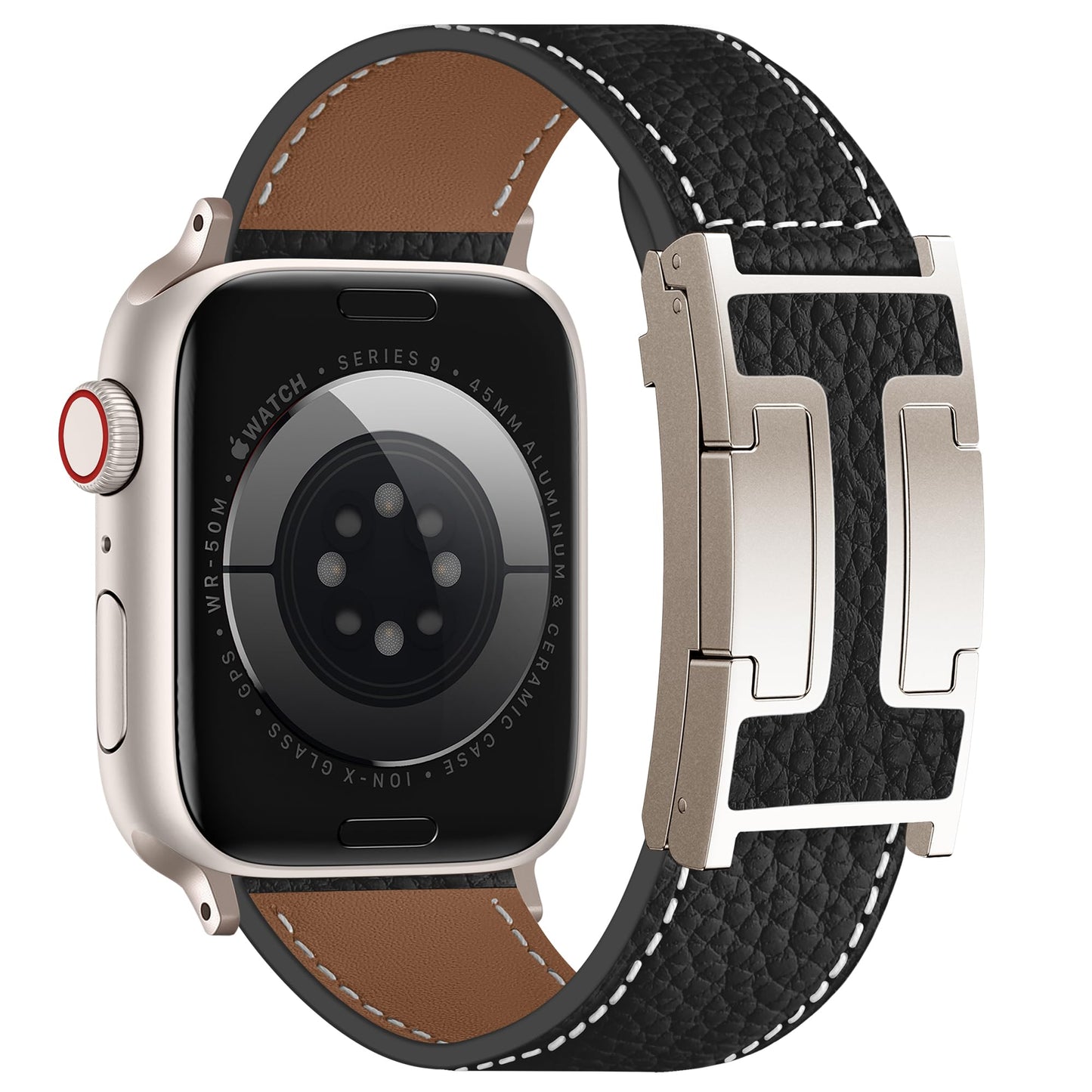 Charlam Leather Magnetic Watch Band, Compatible with Apple Watch Bands 40mm 38mm 41mm 42mm 44mm 45mm 46mm 49mm Women Men, Top Grain Leather Designer Strap for iWatch Series 11/10/9/8/7/6-1/Ultra 3/SE3