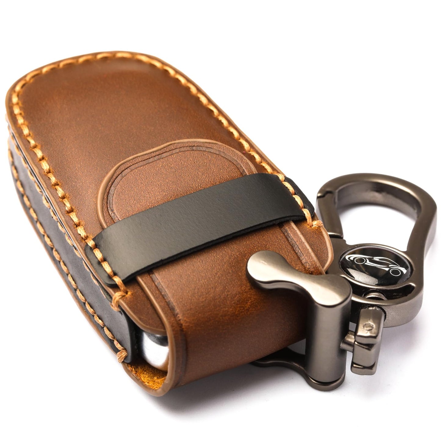 APEKUU Car Key Fob Cover, Soft Full Protection Key Case Shell Compatible with Ford Smart Key 3 4 5 Buttons Protector (A-Brown) …