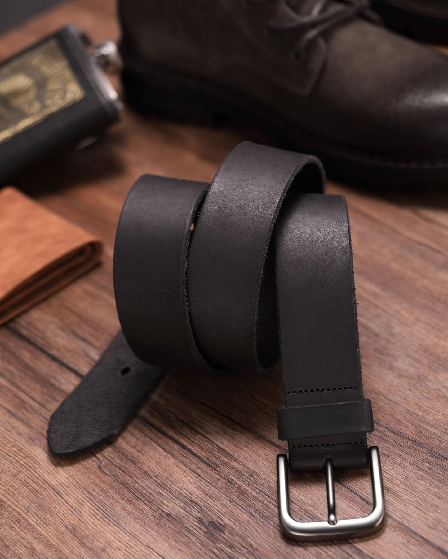 CHAOREN Full Grain Leather Belt for Men, Work Belts for Men Heavy Duty, Daily Wear for Jeans Pants
