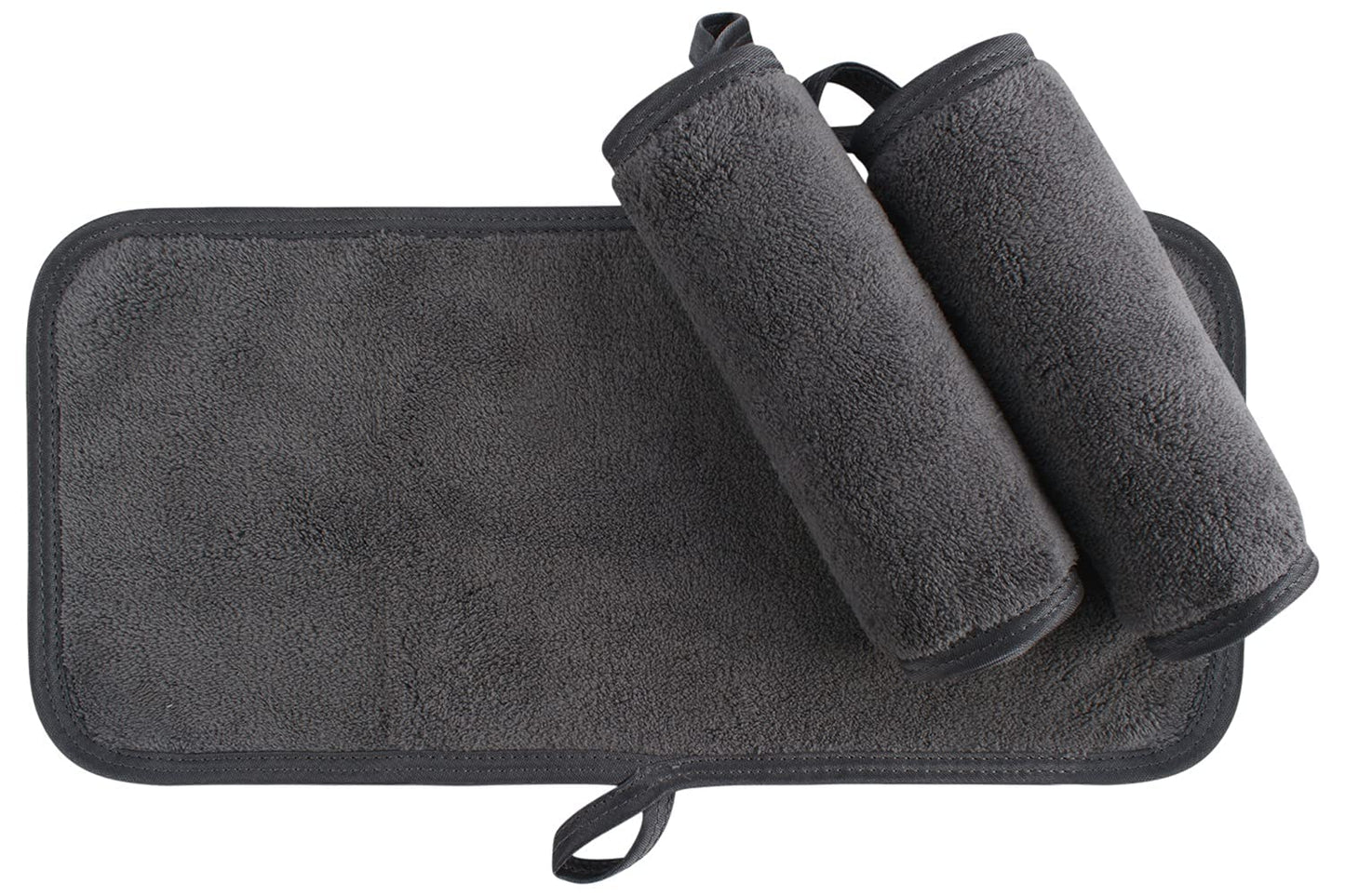 KinHwa Reusable Makeup Remover Cloths Soft Microfiber Face Cleansing Cloth Magically Remove Cosmetics Only with Water 6inch x 12inch 3 Pack Dark-Gray