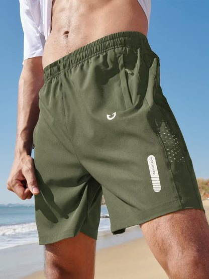 NORTHYARD Men's Athletic Running Shorts Gym Workout 7"/9"/5" Quick Dry Lightweight Sports Basketball Tennis 3 Zipper Pockets ArmyGreen S