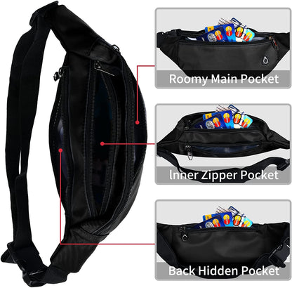 Fanny Packs for Men and Women, Water-RepellentSports Waist Pack Bag for Travel Hiking Running Hands-free Wallets, Easy Carry Any Phone