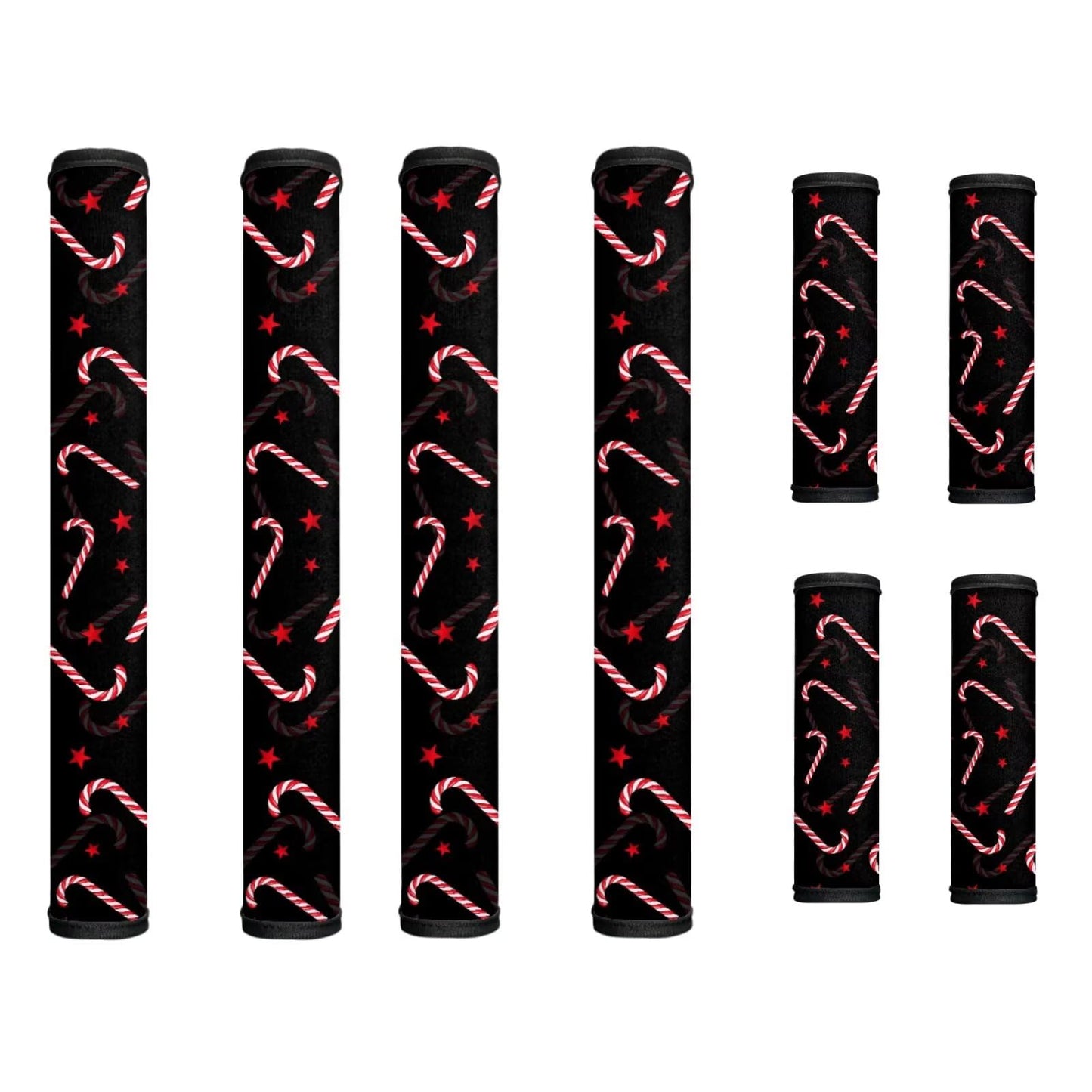 Tutolipy Christmas Kitchen Knob Covers Set of 8 Candy Cane Refrigerator Handle Covers Keep Kitchen Appliance Clean Xmas Decor Fridge Microwave Protector