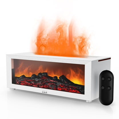 Fireplace Flame Air Diffuser Humidifier,7 Colors Aromatherapy Essential Oil Diffuser,Ultrasonic Aroma Humidifier with Timer for Home,Bedroom,Office,Yoga (BlackB, L)