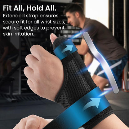 Bchois Thumb Brace & Wrist Brace Support Right Hand or Left Hand for Arthritis Pain and Support,Thumb Spica Splint for Trigger Thumb,Thumb Stabilizer with Compression Plate Support for Women Men (Black)