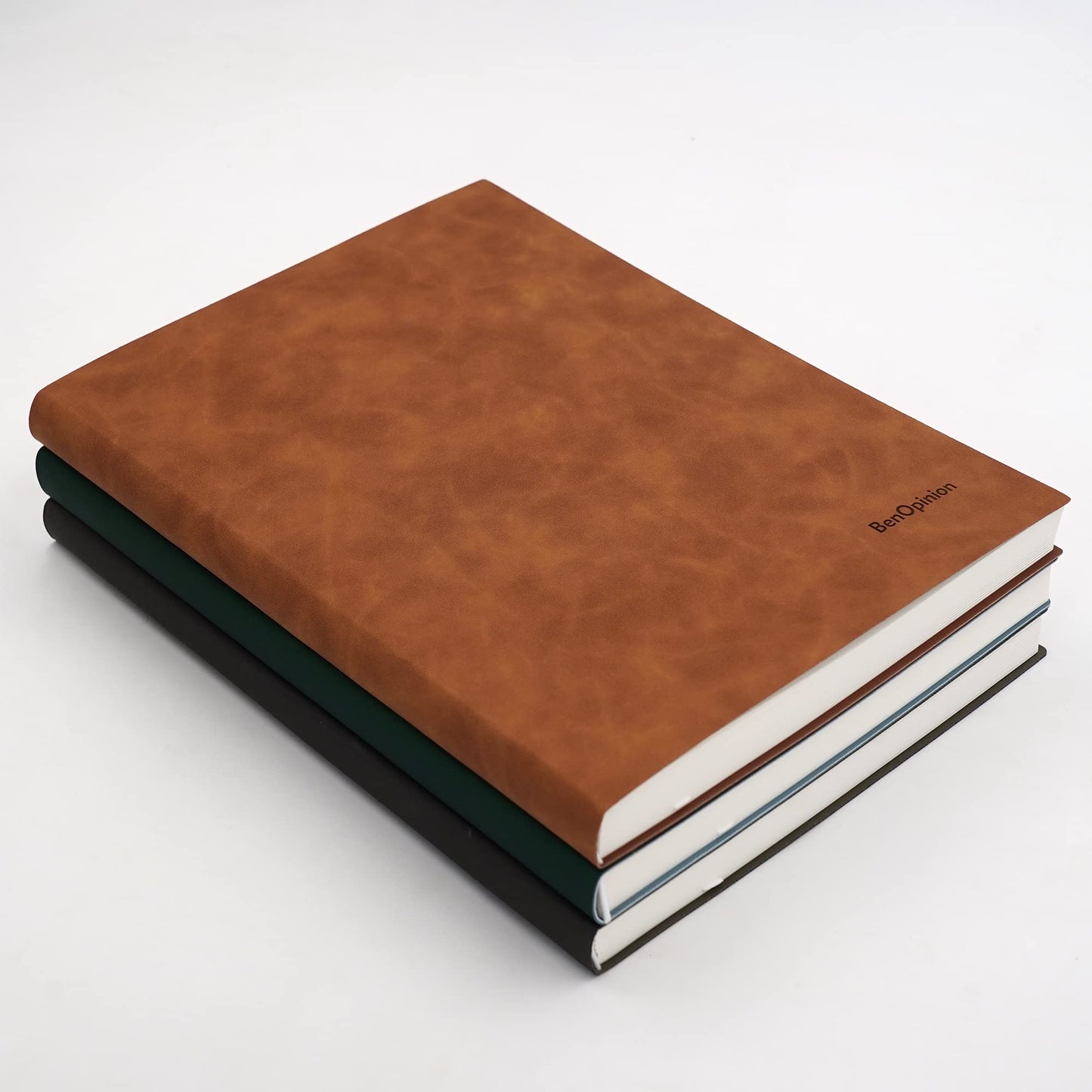 BenOpinion Large Blank Notebook Journal for Writing Drawing, Soft Faux Leather Cover, 100GSM Papers, 320 Pages, A4 8.4x11.4 inches Sketch Book (Black, Plain)