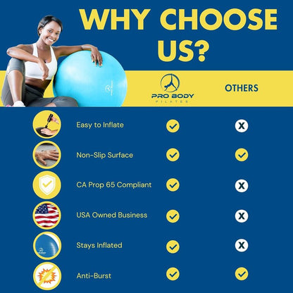ProBody Pilates Pregnancy Ball - Yoga Ball for Prenatal & Postnatal Exercise | Includes Guide Book