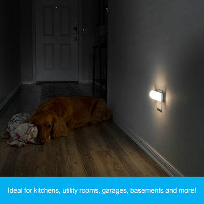 GE Ultrabrite LED Light Bar Night Lights Plug Into Wall Room Decor Ambient Lighting Dusk to Dawn Sensor Bright Nightlight, White, 100 Lumens, 2 Pack