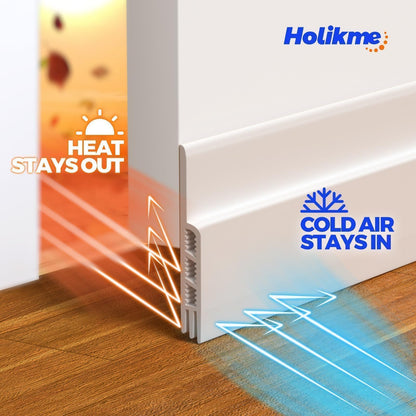Holikme 2 Pack Door Draft Stopper Sheets, Rolls & Strips Under Door Draft Blocker Insulator Doors Sweep Weather Stripping Noise Stopper Strong Adhesive, White